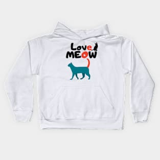 Love cat meow Kids Hoodie